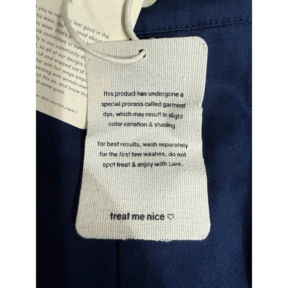 DONNI. Navy Wide Leg Pants - Picture 4 of 7